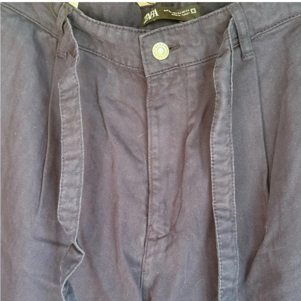 NWT Zara Men’s Carrot Fit Chino Pants Navy Blue Size 34